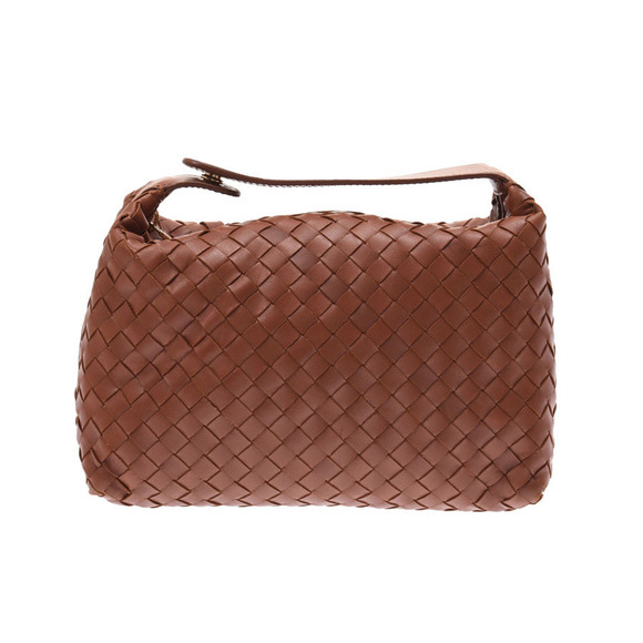 Bottega Veneta pouch intrecciato Camel Brown calfskin - Picture 1 of 9